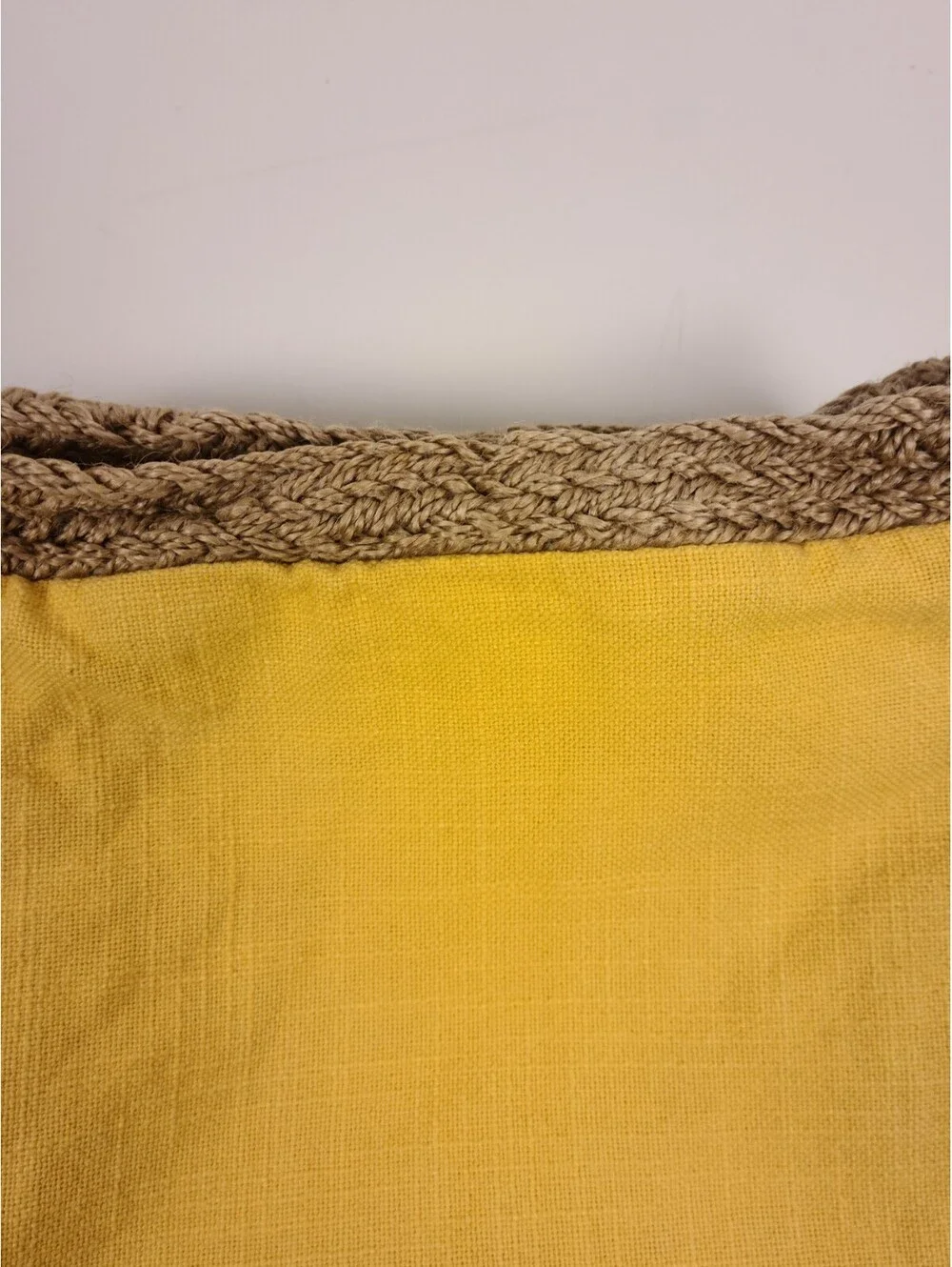 Pier 1 Imports Yellow Throw Pillow Cover With Braided Twill